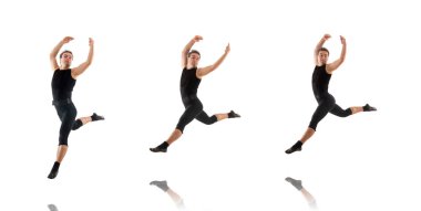 Beyaz arka plan üzerinde izole dansçı