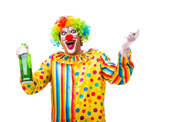 Männlicher Clown isoliert auf weiß — Stockfoto