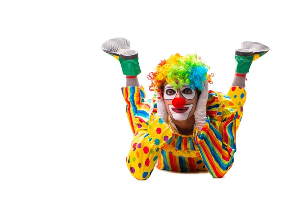 Manliga clown isolerad på vit — Stockfoto
