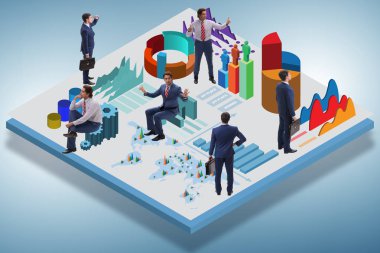 Ticari bilgi grafikleri konsepti işadamı