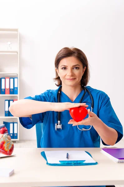 Cardióloga doctora que trabaja en el hospital —  Fotos de Stock