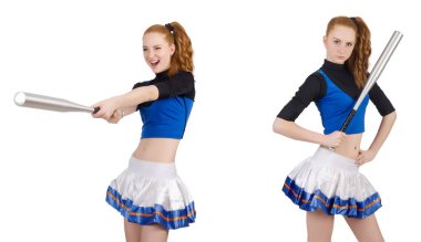 Amigo kız beyaz arka planda izole edilmiş.