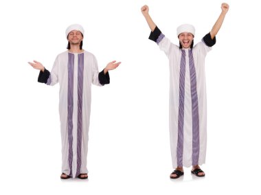 Beyaz üzerine izole edilmiş Arap adam kavramı