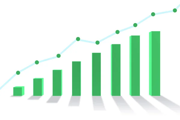 Bar chart showing growth - 3d rendering — Stock Photo, Image