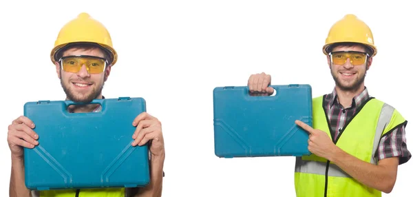 Trabajador industrial aislado en blanco — Foto de Stock