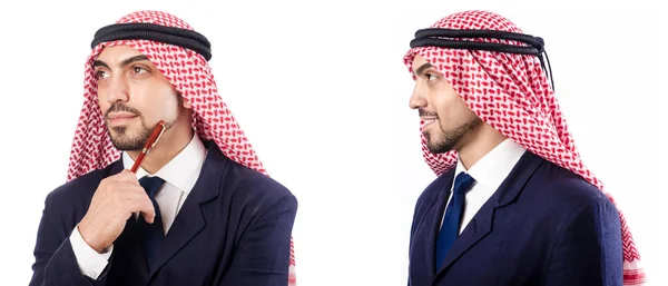 Arabische man in pak geïsoleerd op wit — Stockfoto