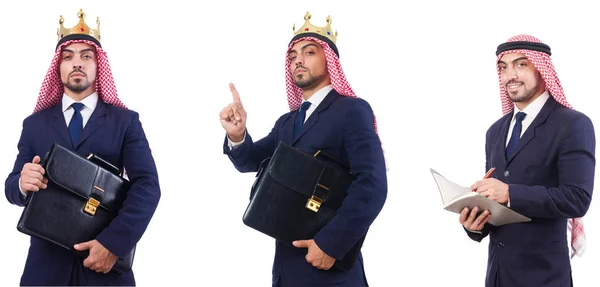 Araber mit Tasche isoliert auf weiß — Stockfoto