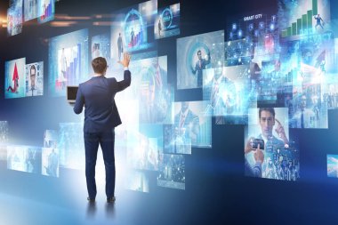 İş adamıyla fotoğraf kolajı