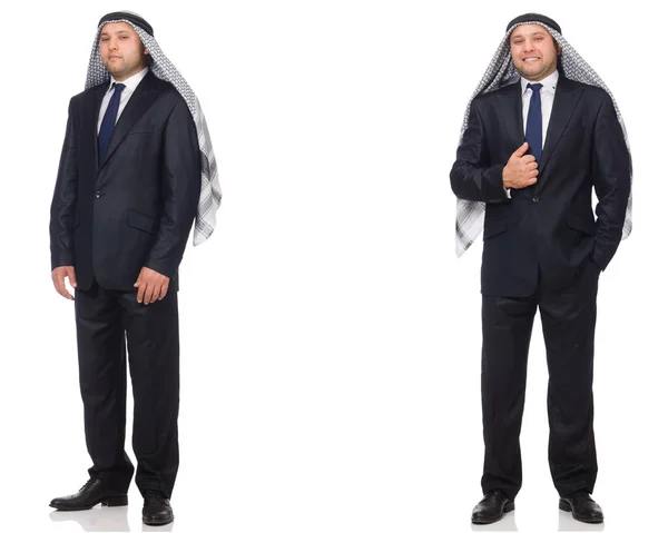 Homme d'affaires arabe en costume isolé sur blanc — Photo