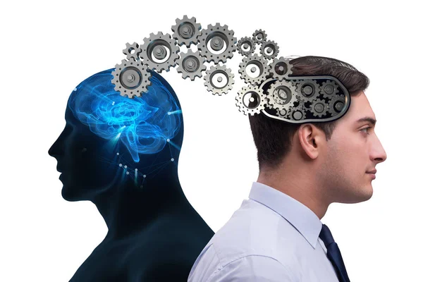 Cognitive computing concept as future technology with businessma — Stock Photo, Image