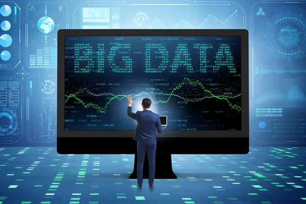 Koncepcja dużych zbiorów danych z analitykiem eksploracji danych — Zdjęcie stockowe