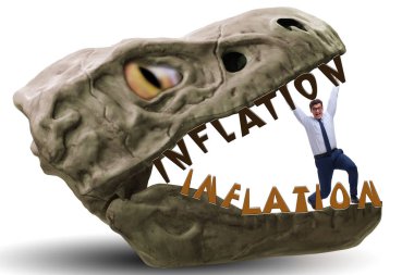 Businessman in inflation business concept clipart