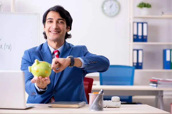 Busy businessman explaining business charts