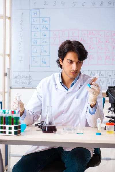 Joven químico trabajando en el laboratorio — Foto de Stock