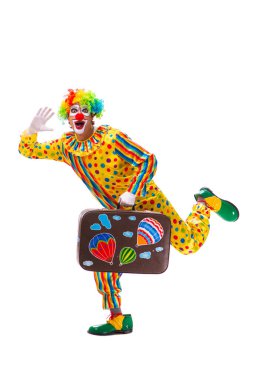 Beyaz izole erkek palyaço 