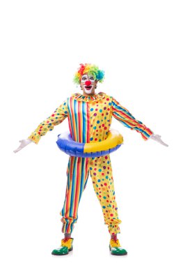 Beyaz arka planda izole komik palyaço