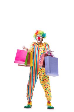 Beyaz arka planda izole komik palyaço