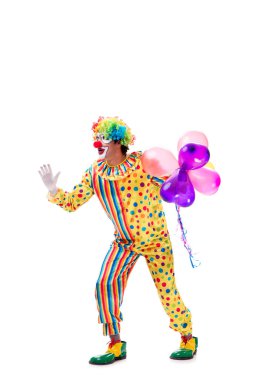 Beyaz arka planda izole komik palyaço