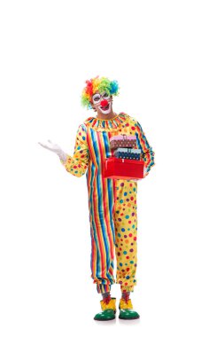 Beyaz arka planda izole komik palyaço