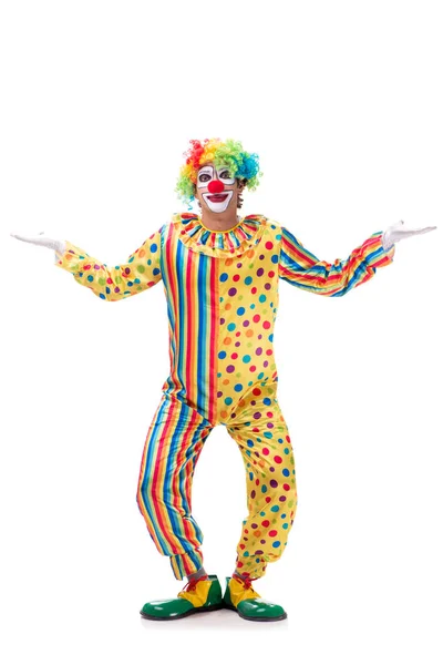 Rolig clown isolerad på vit bakgrund — Stockfoto