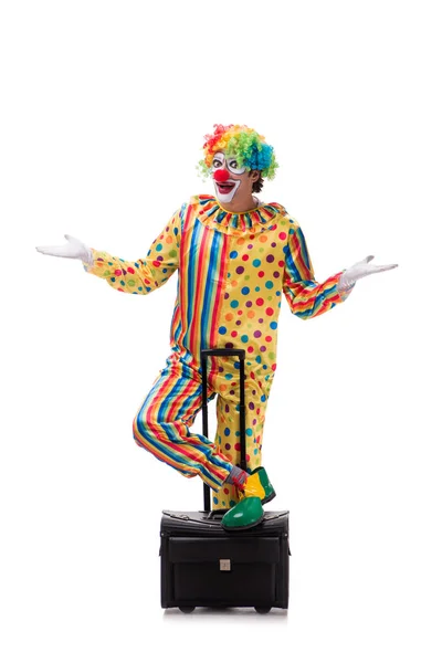 Rolig clown isolerad på vit bakgrund — Stockfoto