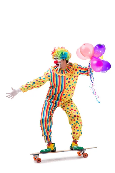 Lustige Clown isoliert auf weißem Hintergrund — Stockfoto