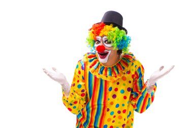 Beyaz izole erkek palyaço 