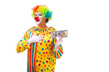 Beyaz izole erkek palyaço 