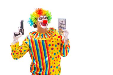 Beyaz izole erkek palyaço 