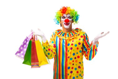 Beyaz izole erkek palyaço 