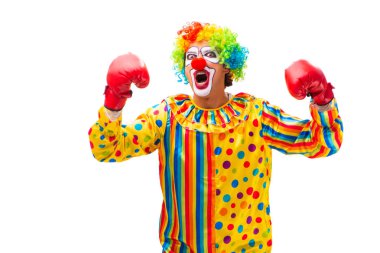 Beyaz izole erkek palyaço 