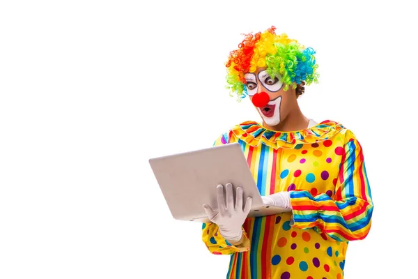 Clown maschio isolato su bianco — Foto Stock