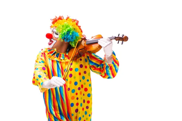 Männlicher Clown isoliert auf weiß — Stockfoto