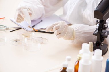 Laboratuarda çalışan genç uzman kriminoloji uzmanı 