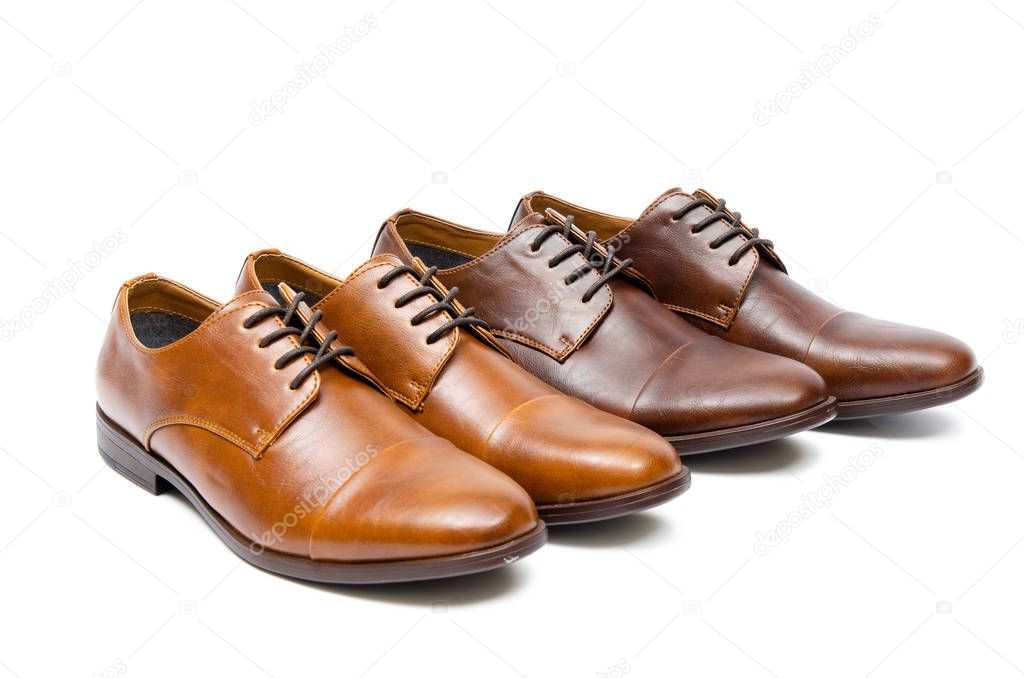 Brown shoes isolated on white background