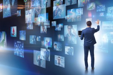 İş adamıyla fotoğraf kolajı