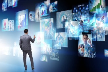 İş adamıyla fotoğraf kolajı