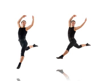 Beyaz arka plan üzerinde izole dansçı