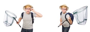 Cork kask net ile genç çocuk 