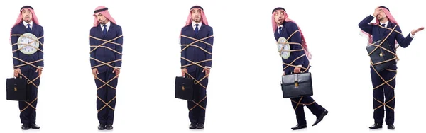 Arab człowiek w czasie koncepcji zarządzania — Zdjęcie stockowe