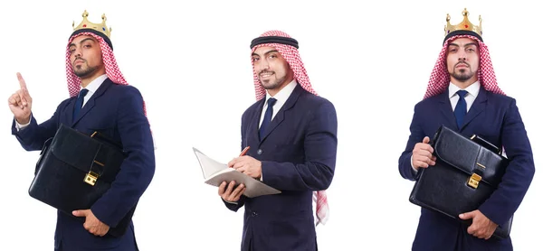 Araber mand med taske isoleret på hvid - Stock-foto