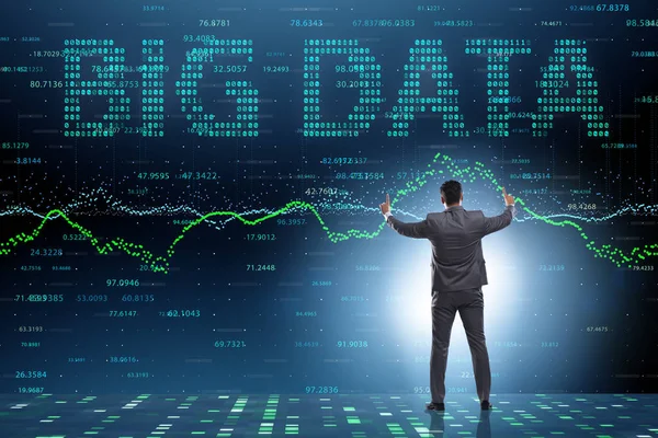 Fintech finanční velké datové koncepce s analytikem — Stock fotografie