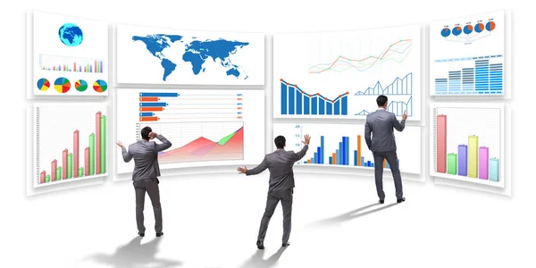 Businessman in business visualization and infographics concept — Stock Photo, Image