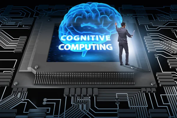 Cognitive computing concept as future technology with businessma