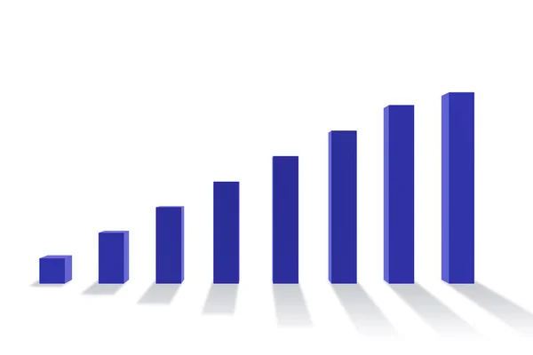 Növekedés - 3d rendering sávdiagramot — Stock Fotó