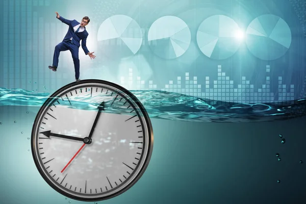 Affärsman i tidsfristen och time management koncept — Stockfoto