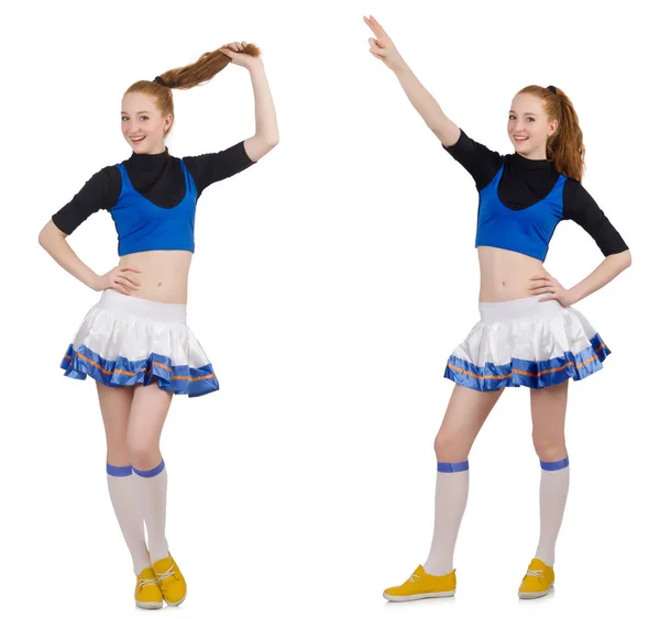 Cheerleader isolated on the white background — Stock Photo, Image