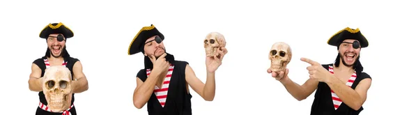 Mann Pirat isoliert auf weißem Hintergrund — Stockfoto