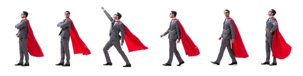 Super hero businessman isolated on white — Stock Photo, Image