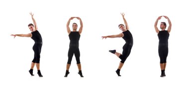 Beyaz arka plan üzerinde izole dansçı